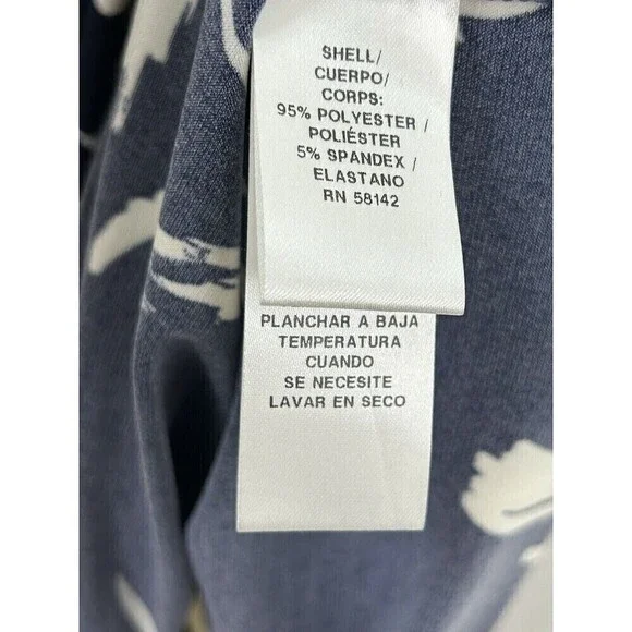 Maggy London Women Sz 8 Navy And Yellow Tropical Floral Cap Sleeve Wrap Dress N4 - Picture 10 of 11